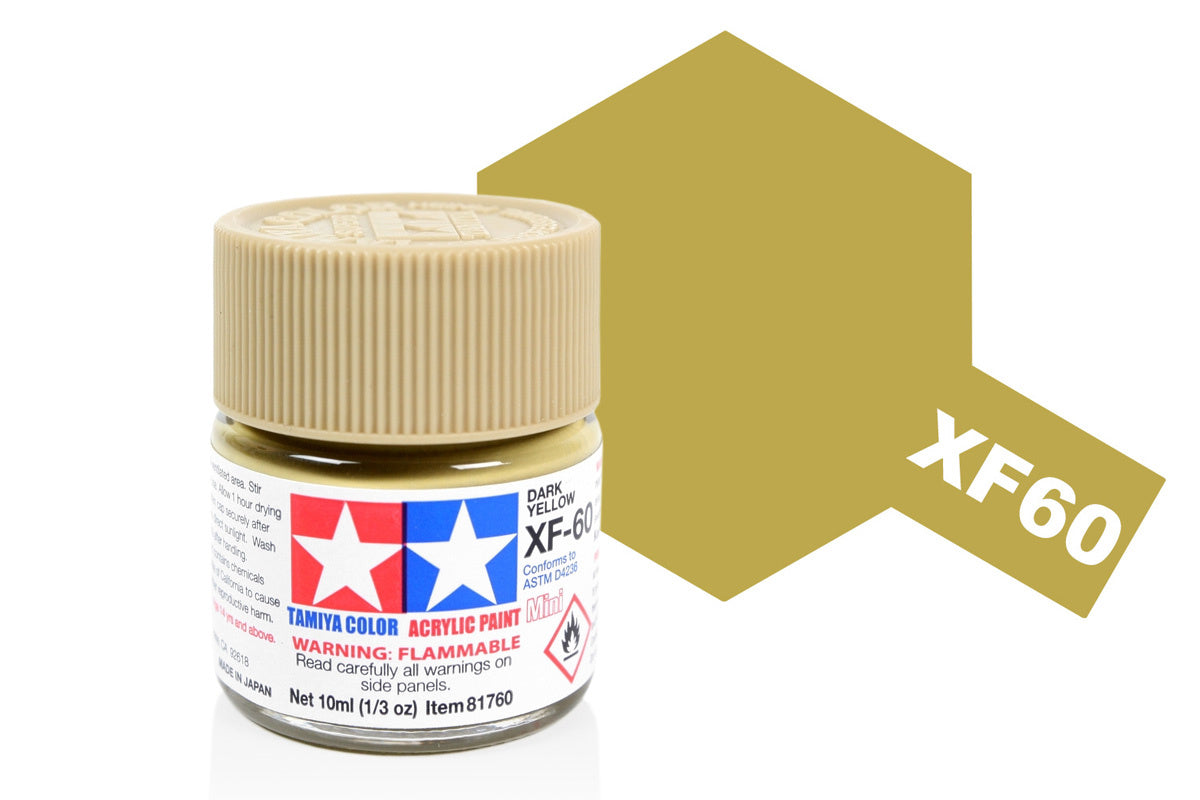 Tamiya Acrylic Paints 10ml Xf60 Dark Yellow