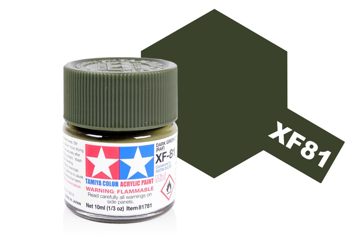 Tamiya Acrylic Paints 10Ml Xf81 Dark Green 2 (Raf)