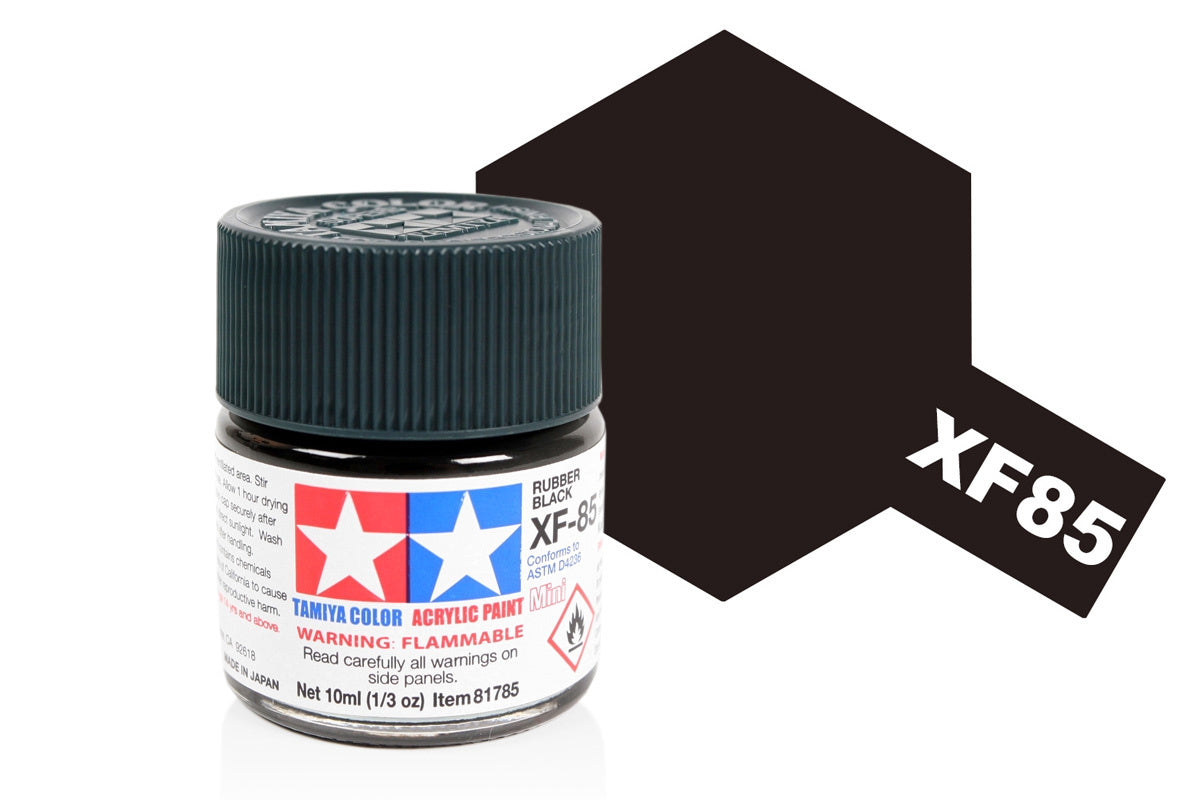 Tamiya Acrylic Paints 10Ml Xf85 Rubber Black
