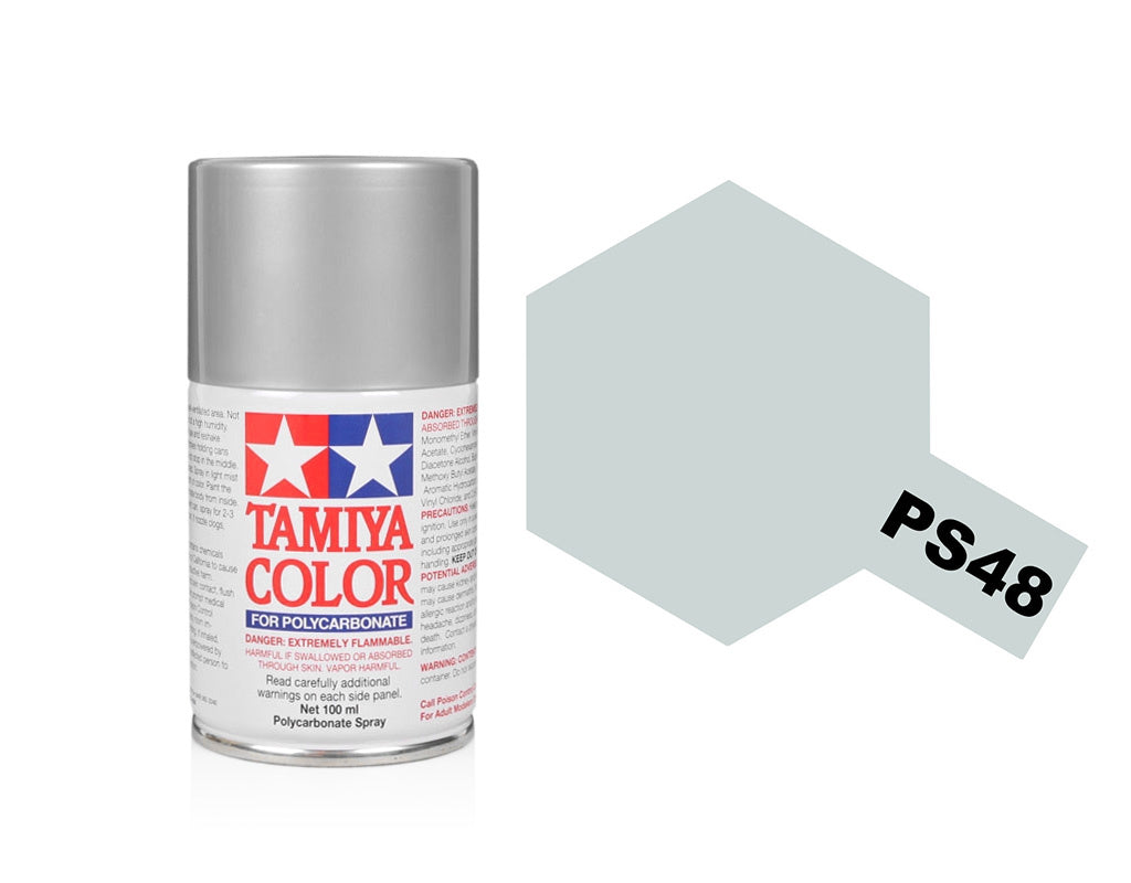 Tamiya Spray Paints 100ml Ps48 Semi-Gloss Silver Anodized Aluminium