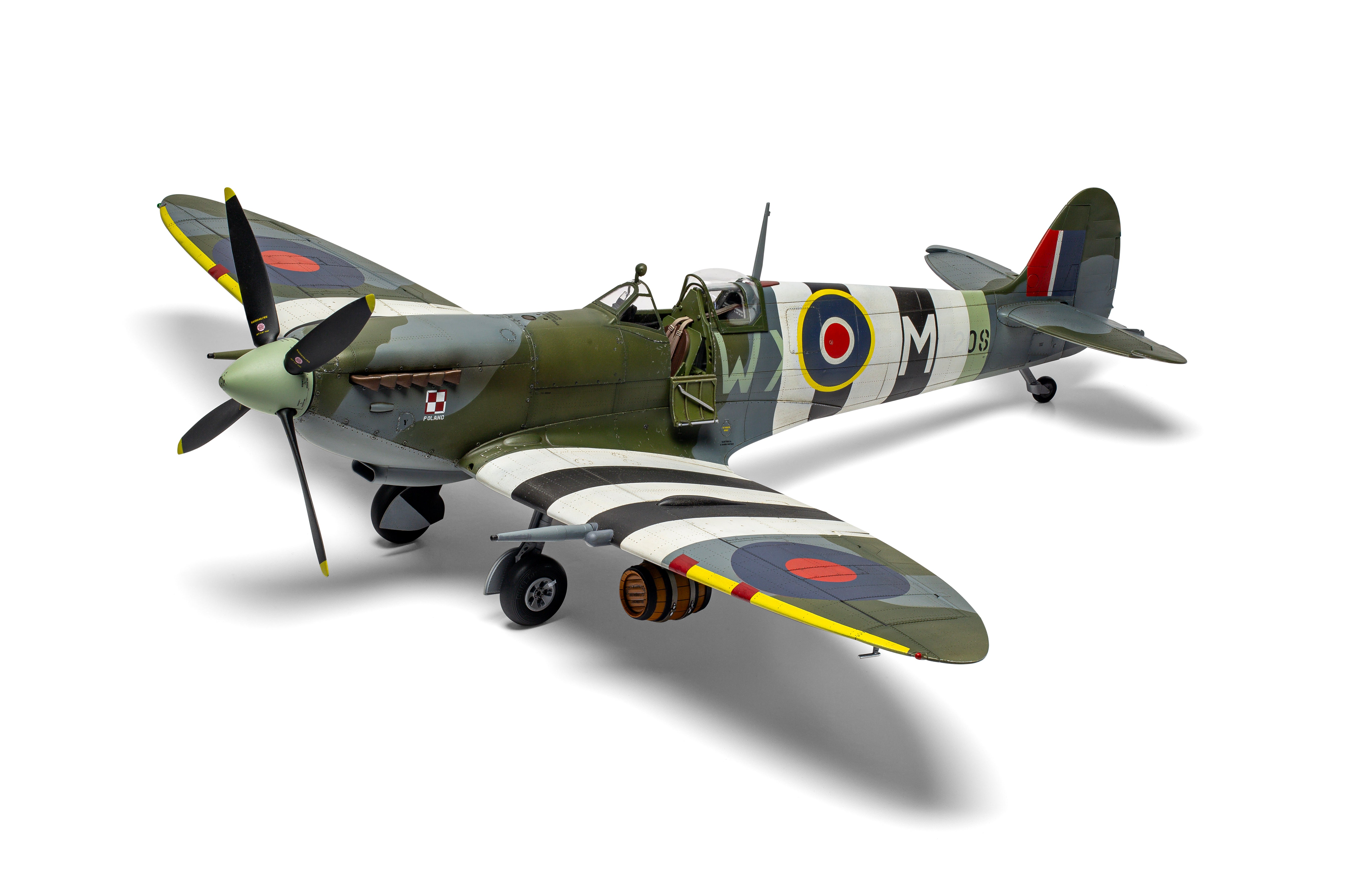 Model of a World War II-era fighter plane on a white background
