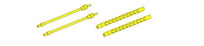 Set of 2 barrels for 13,2 mm Japanese Type 3 aircraft machine guns used on Mitsubishi A6M5b/c, A6M7, A6M8 Zero (designed to be used with Tamiya kits)
