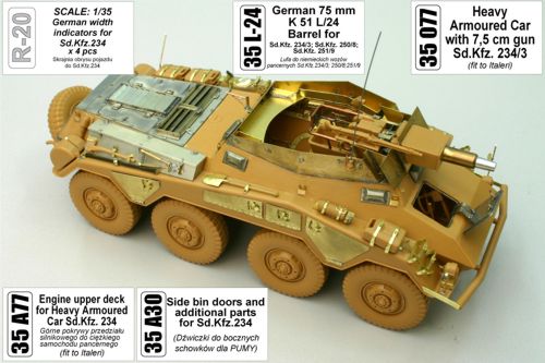 German Sd.Kfz.234/3 with PaK-7, 5cm (designed to be used with Italeri kits)