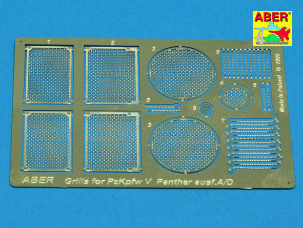 Grilles for Pz.Kpfw.V Panther Ausf.A/D (designed to be used with Italeri kits)