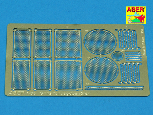 Grilles for JagdPanther (designed to be used with Cyber-Hobby, Dragon, Meng Models and Tamiya kits)