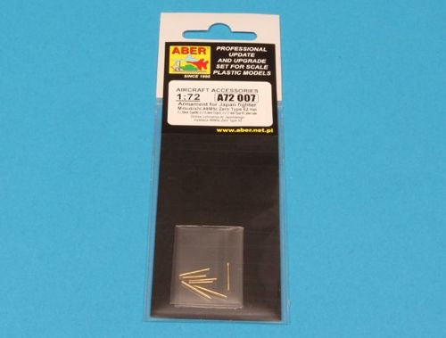 Armament for Japanese fighter Mitsubishi A6M5c Zero (designed to be used with Airfix, Hasegawa and Heller kits) Fits to Mitsubishi A6M5c Zero Type 52 Hei; contain: 2 x 20mm Type99; 2 x 13,2mm Type 3; 2 x 7,7 mm Type 97; pitot tube