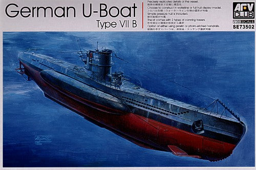 U-Boat Type VIIB with optional etched hand rails and choice of conning towers