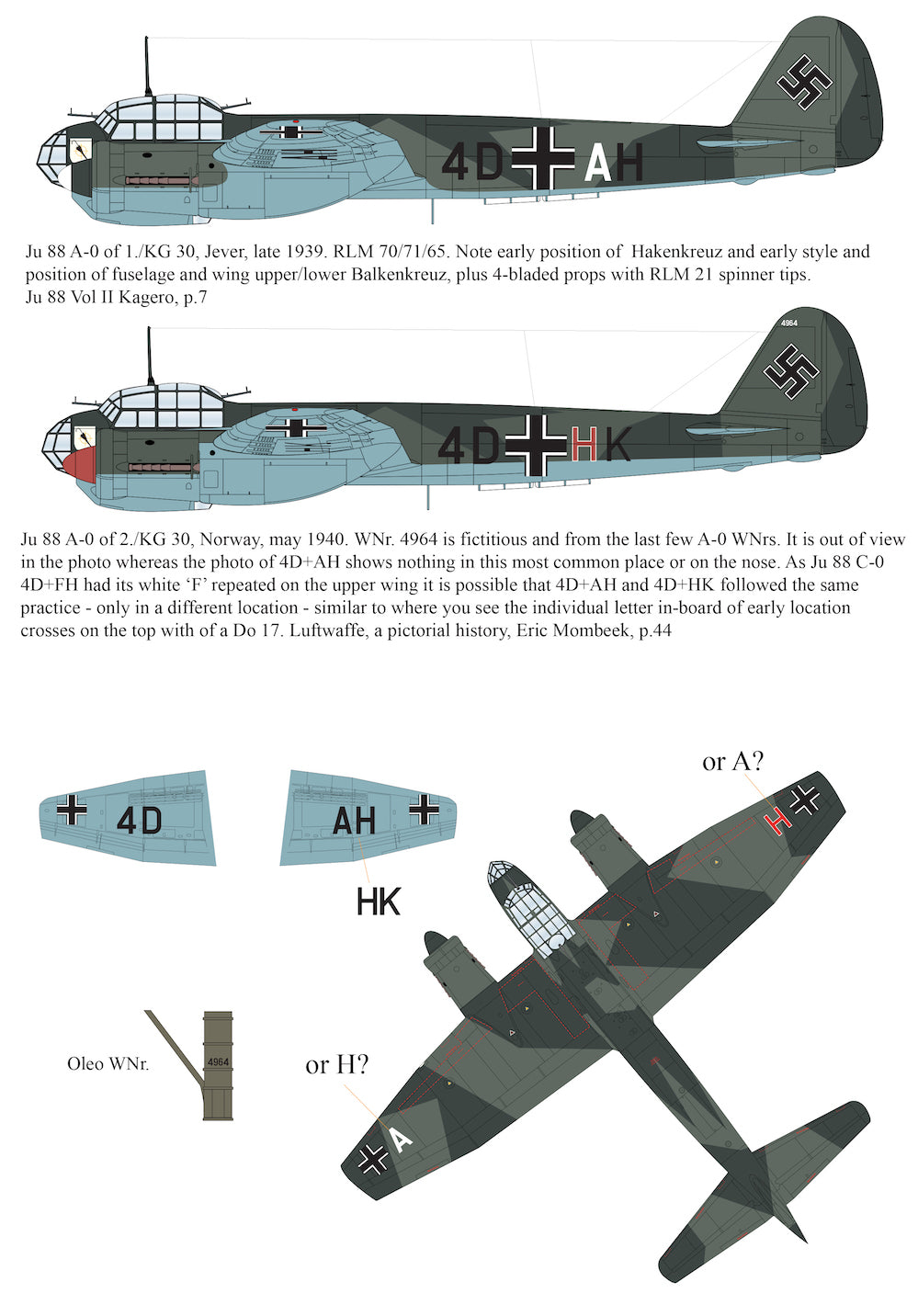 Junkers Ju-88A-0 conversion with four bladed spinners and two additional prop blades and 2x decal options for the Revell Junkers Ju-88 A-1 kit