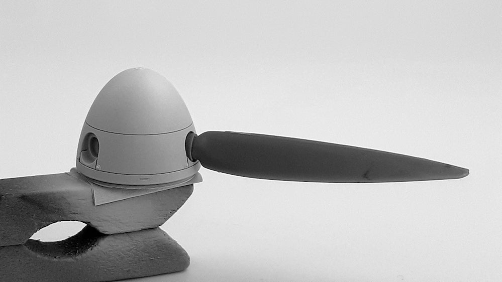 Rotol spinner and sheathed composite props for Revell Mk.II Supermarine Spitfire and Pacific Coasts Hawker Hurricane. (designed to be used with Pacific Coast and Revell kits)