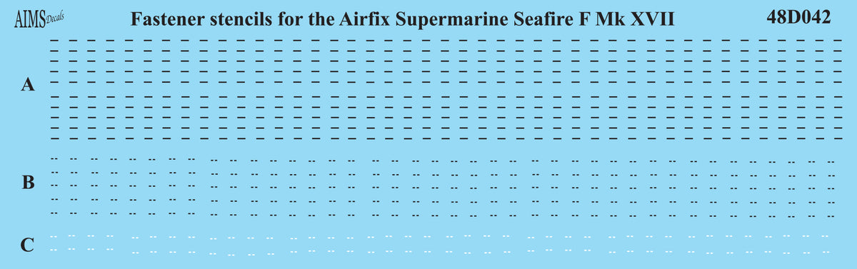 Post War Fastener stencils - perfect for Supermarine Seafire F.XVIIs and other subjects