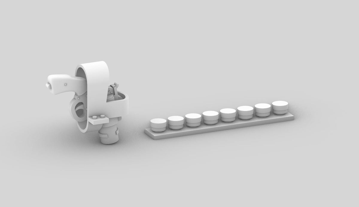 Supermarine Spitfire Mk.I / Seafire Mk.XVI flare pistol and flares (all subtypes without rear fuselage system) (designed to be used with Airfix, Eduard, Pegasus Hobbies, Revell and Tamiya kits)