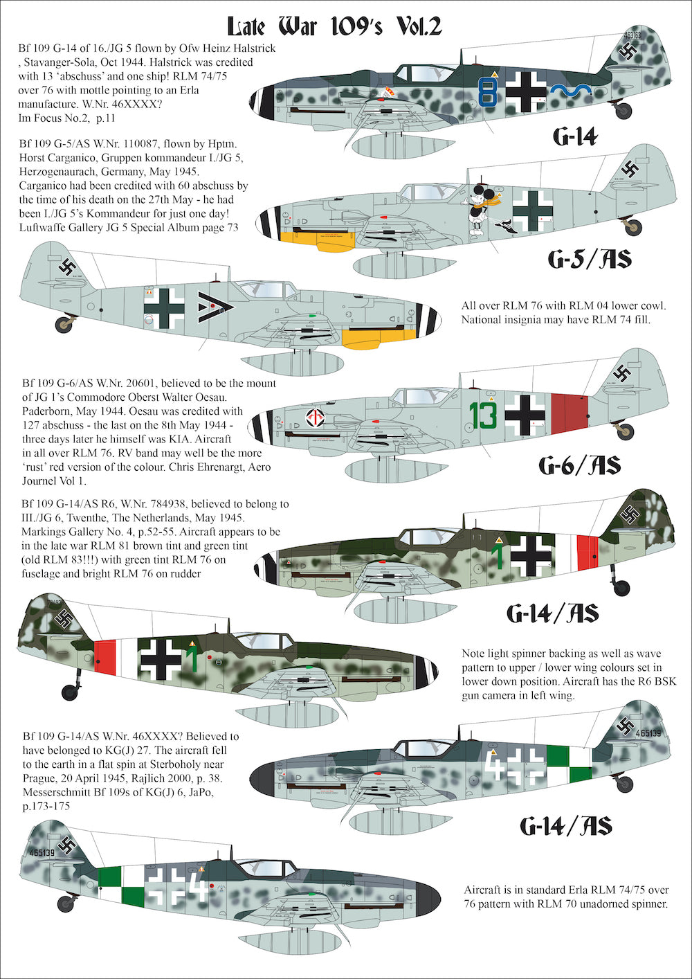 Late War Messerschmitt Bf-109's Vol.2Messerschmitt Bf-109G-14Messerschmitt Bf-109G-5Messerschmitt Bf-109G-6Messerschmitt Bf-109G-10Messerschmitt Bf-109K-4