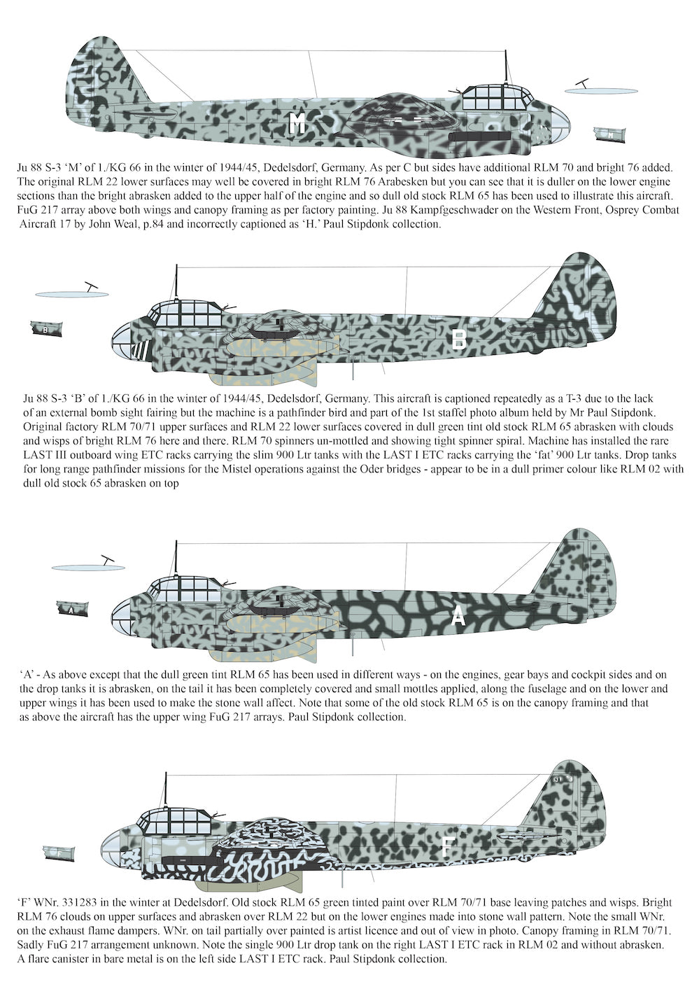 KG 6620 x options! AN 8 sided A4 booklet!6x Junkers Ju-88S-1 options2x Junkers Ju-188E-1 options1x Junkers Ju-88G-6 option11x Junkers Ju-88S-3 options