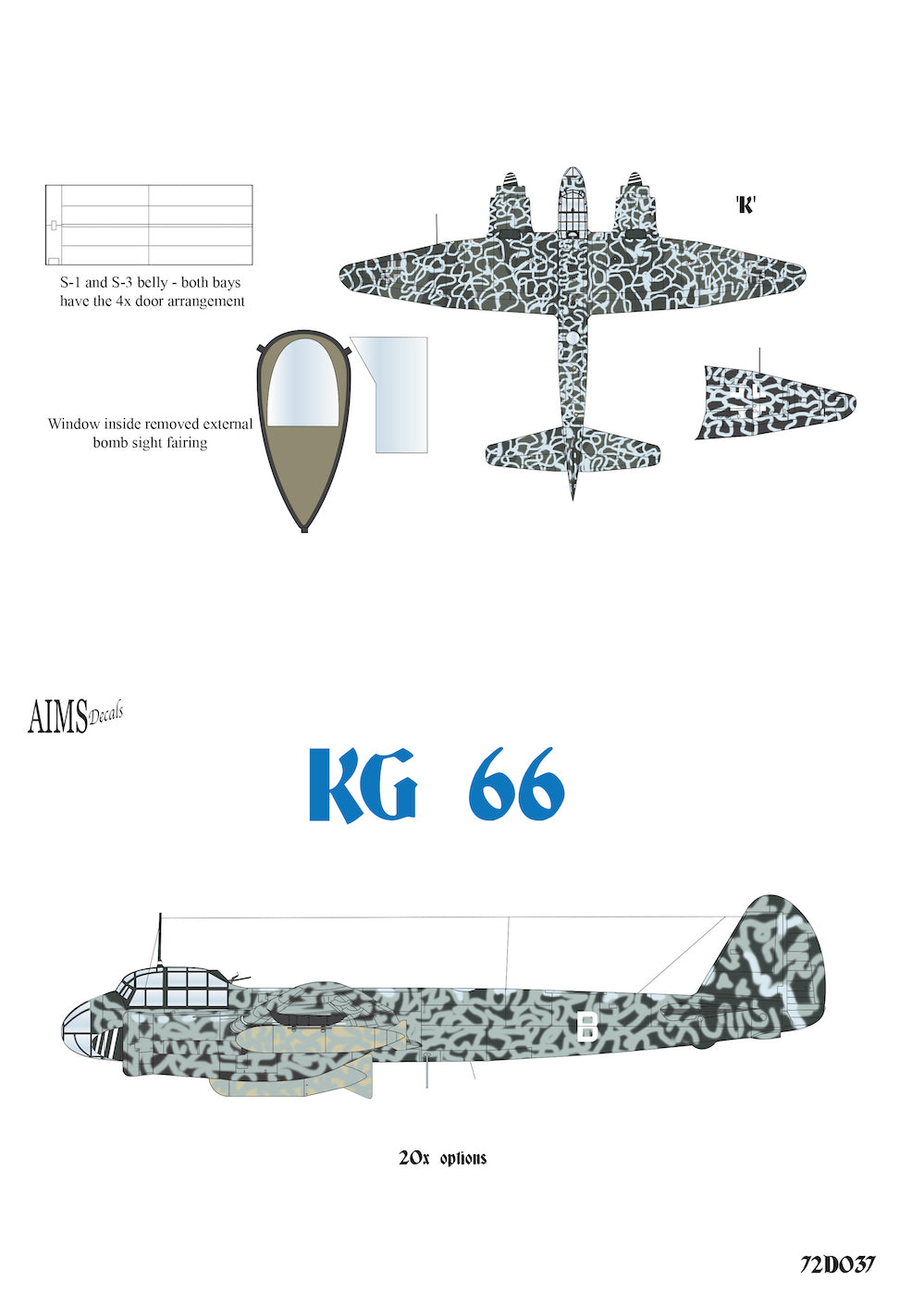 KG 6620 x options! AN 8 sided A4 booklet!6x Junkers Ju-88S-1 options2x Junkers Ju-188E-1 options1x Junkers Ju-88G-6 option11x Junkers Ju-88S-3 options