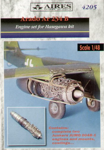 Arado Ar-234B 'Blitz' Engine detail Set (designed to be used with Hasegawa, Hobby 2000 and Revell kits)