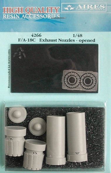 McDonnell-Douglas F/A-18C Hornet exhaust nozzles open position (designed to be used with Hasegawa kits)