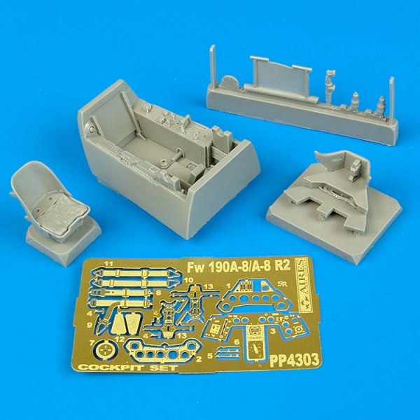Focke-Wulf Fw-190A-8/Fw-190A-8/R2 cockpit (designed to be used with Tamiya kits)