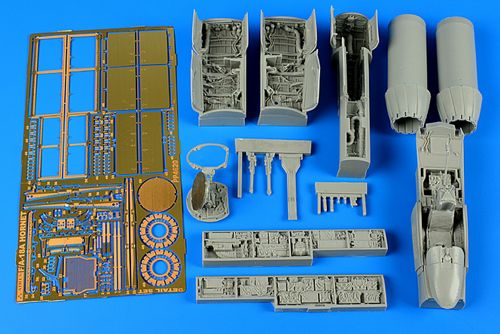 McDonnell-Douglas F/A-18A Hornet HUGE detail set with etched parts (designed to be used with Hobby Boss kits)
