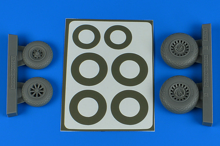 Douglas A-26B/C (B-26B/C) Invader wheels & paint masks early - diamond pattern (designed to be used with ICM UA UK and Revell kits)