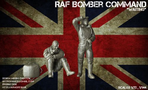 'Waiting...' WWII RAF crewmen in high-altitude outfit (2 figures)