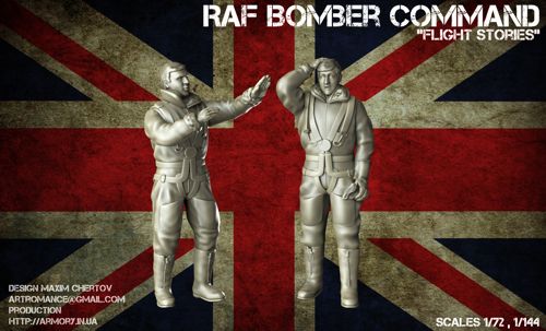 'Flight Stories' WWII RAF crewmen in high-altitude outfit (2 figures)