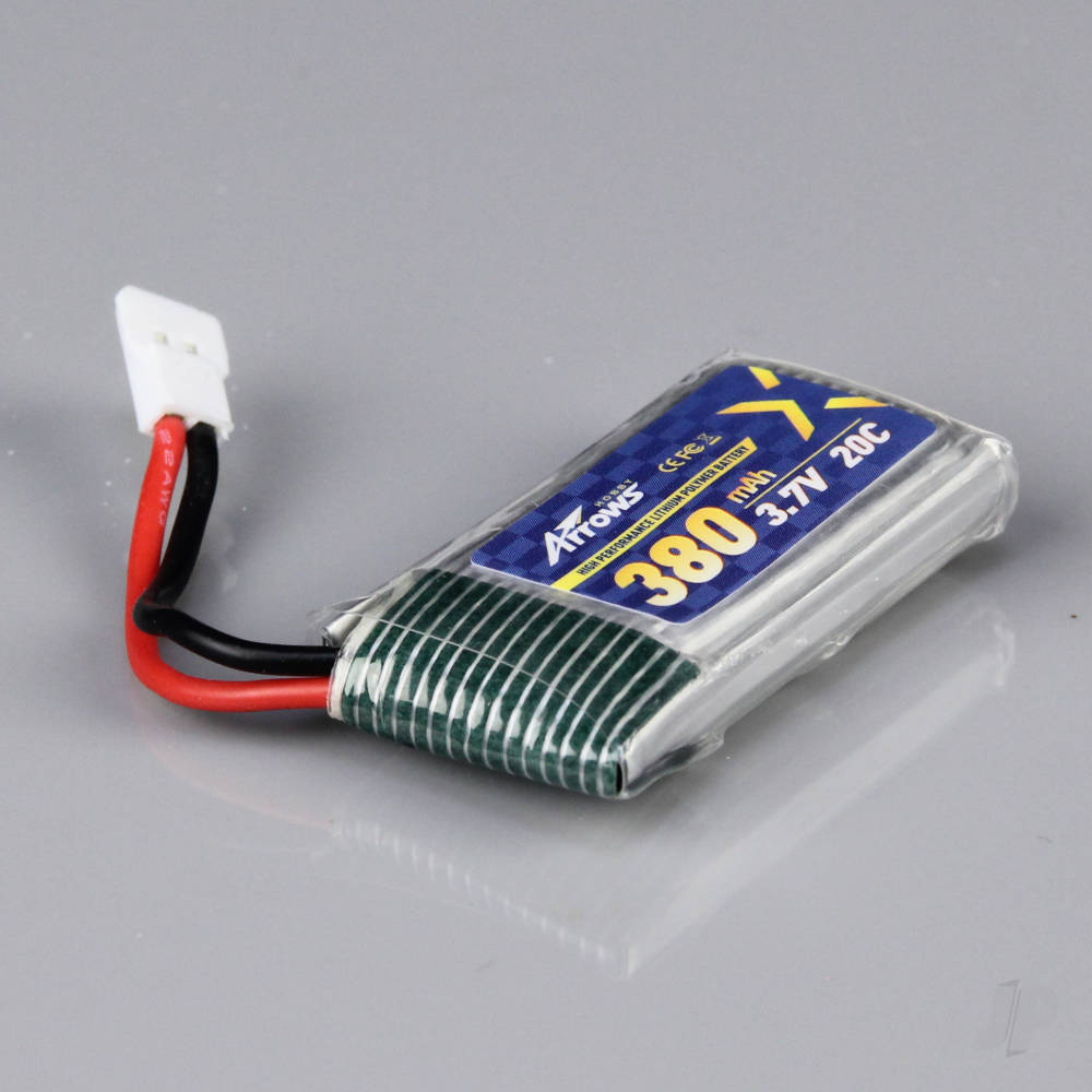 Arrows Hobby LiPo 1S 380mAh 3.7V 20C JST (for Hawk Eye) ARRLIPBAT06 - RC Electronics