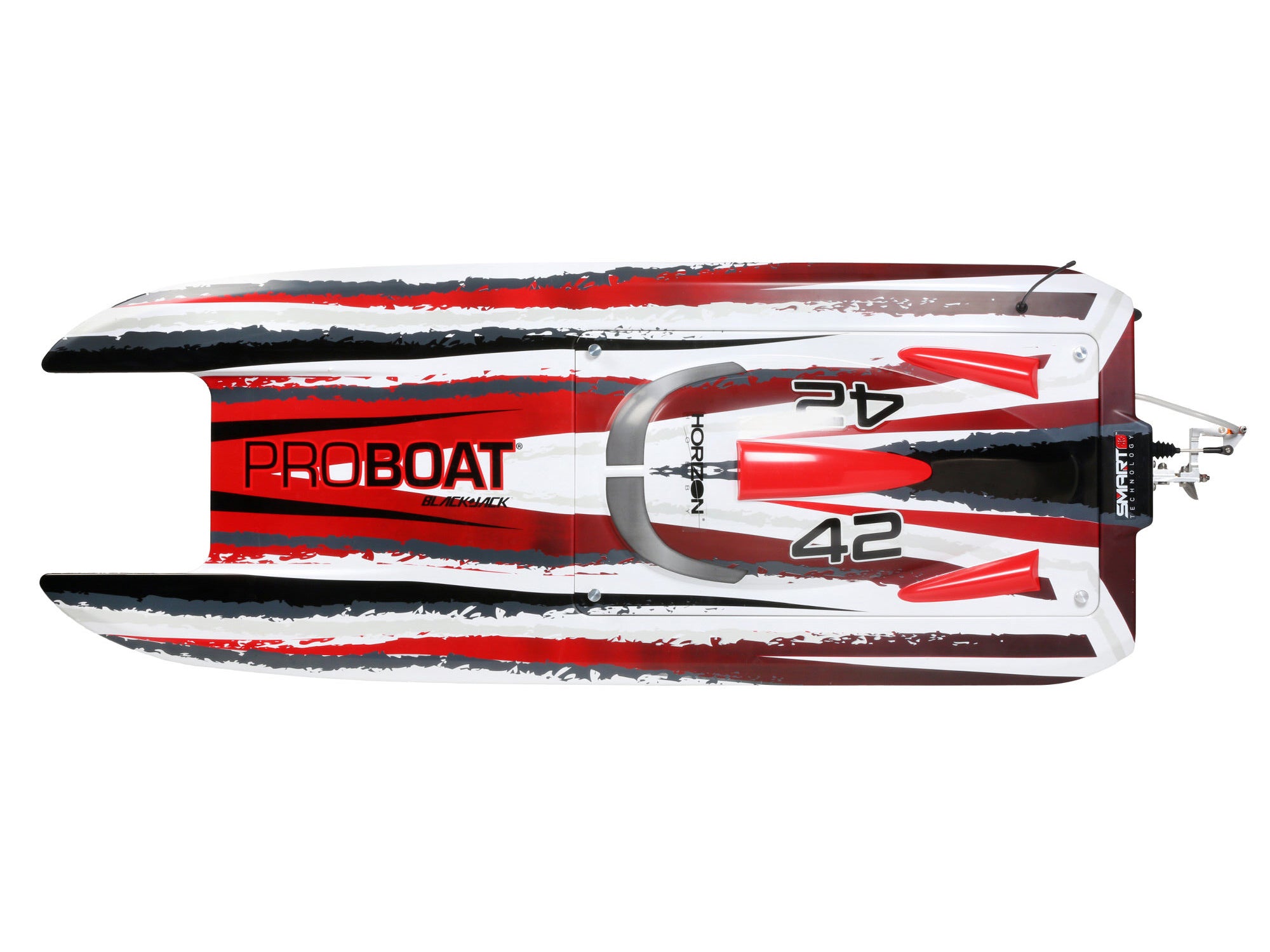 Blackjack 42" 8S Brushless Catamaran RTR: White/Red