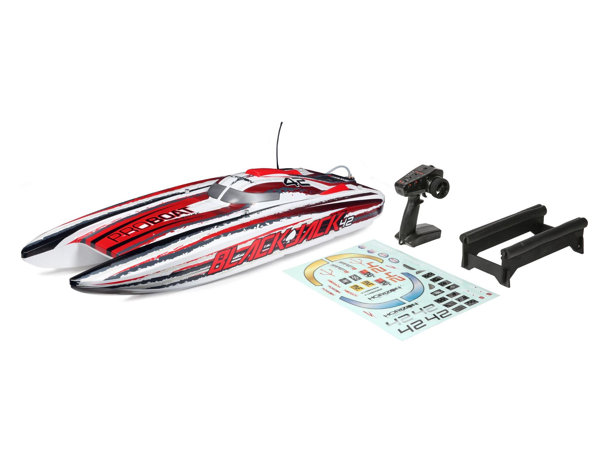 Blackjack 42" 8S Brushless Catamaran RTR: White/Red