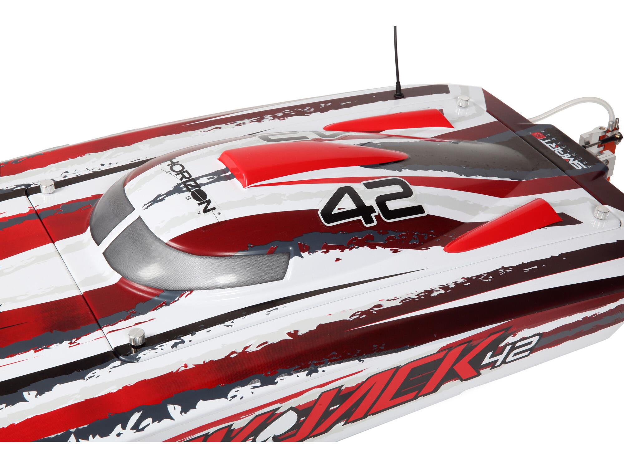 Blackjack 42" 8S Brushless Catamaran RTR: White/Red