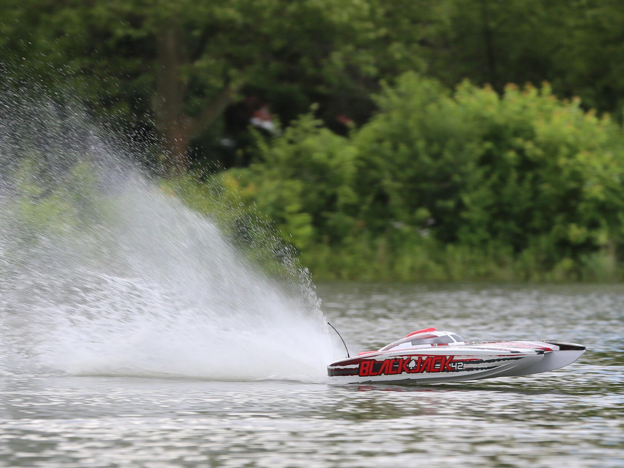 Blackjack 42" 8S Brushless Catamaran RTR: White/Red