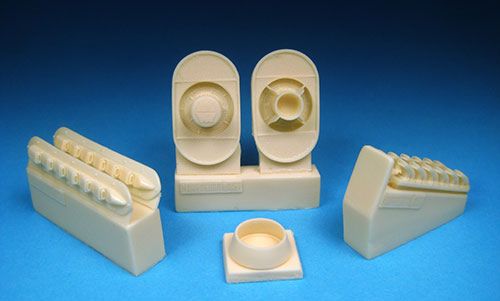 Hawker Typhoon Mk.IB Intake and Exhausts (designed to be used with Eduard kits and Hasegawa kits) Accurate resin radiator/intake parts and 2 styles of hollowed out exhaust stacks replaces kit parts for Hasegawa Typhoon Mk.Ib kits