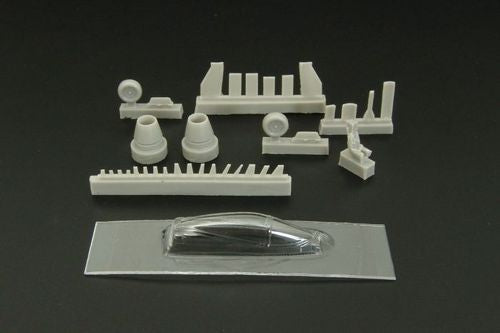McDonnell-Douglas F/A-18C Hornet vacuum plastic canopy and resin parts (designed to be used with Revell kits)