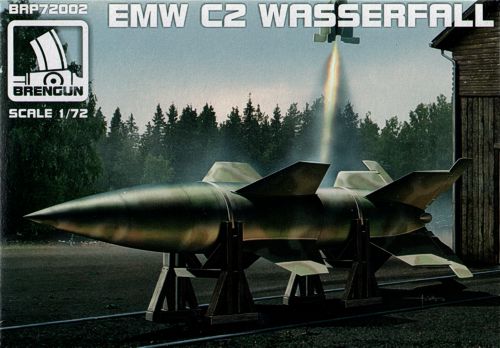 EMW Wasserfall C2 guided rocket with stand for vertical display and trestles for horizontal display