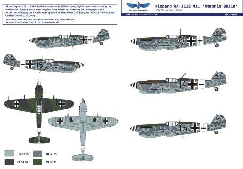 Hispano HA-1112 'Memphis Belle Movie' decal sheet