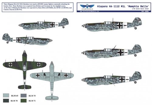 Hispano HA-1112 M1L 'Memphis Belle' decal sheet