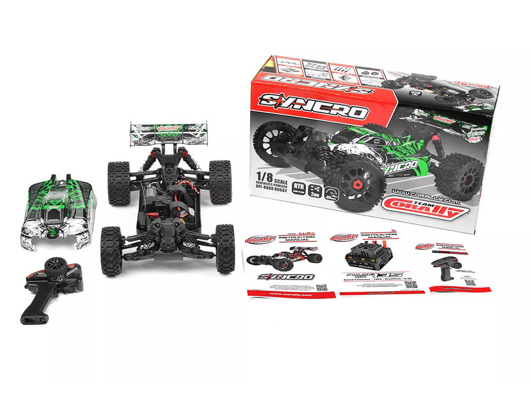 CORALLY SYNCRO-2 1/8 BRUSHLESS 3-4S 2WD BASHER BUGGY RTR - GREEN C-00289-G