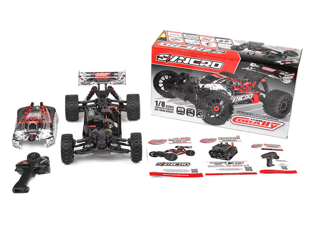 CORALLY SYNCRO-2 1/8 BRUSHLESS 3-4S 2WD BASHER BUGGY RTR - RED C-00289-R
