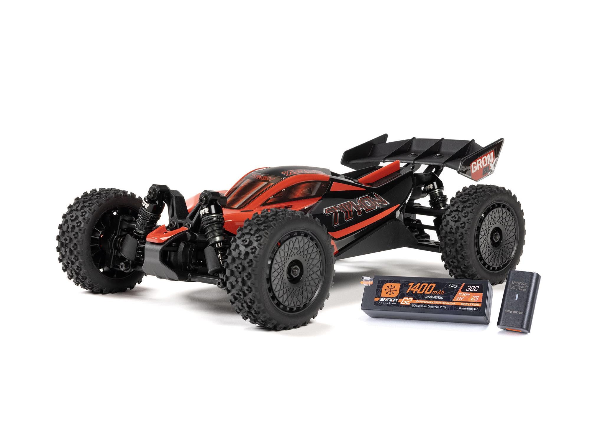 1/18 Typhon Grom 223S Blx 4X4 With Batt/Charger Red C-ARA2306ST1 1