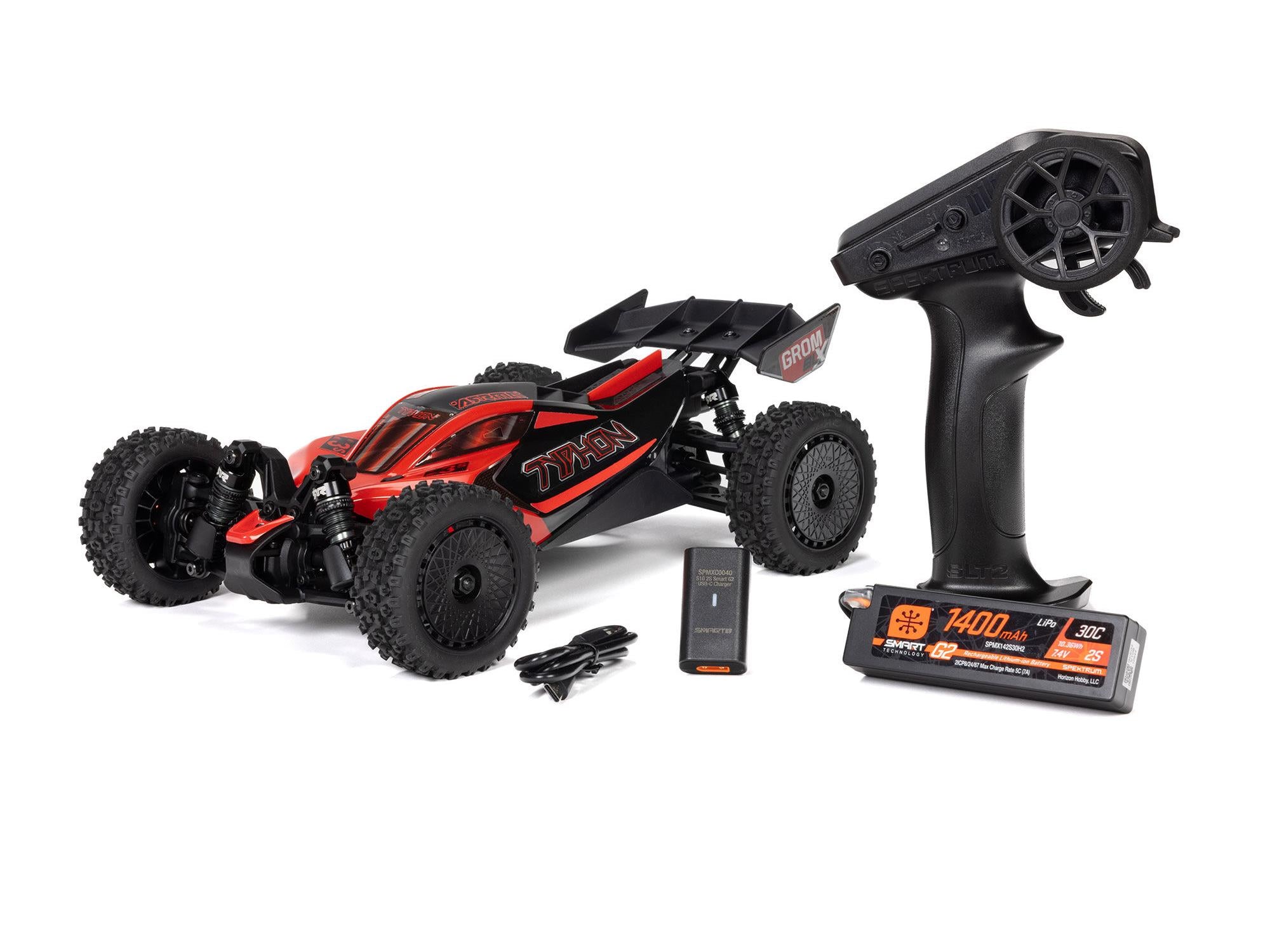 1/18 Typhon Grom 223S Blx 4X4 With Batt/Charger Red C-ARA2306ST1 10