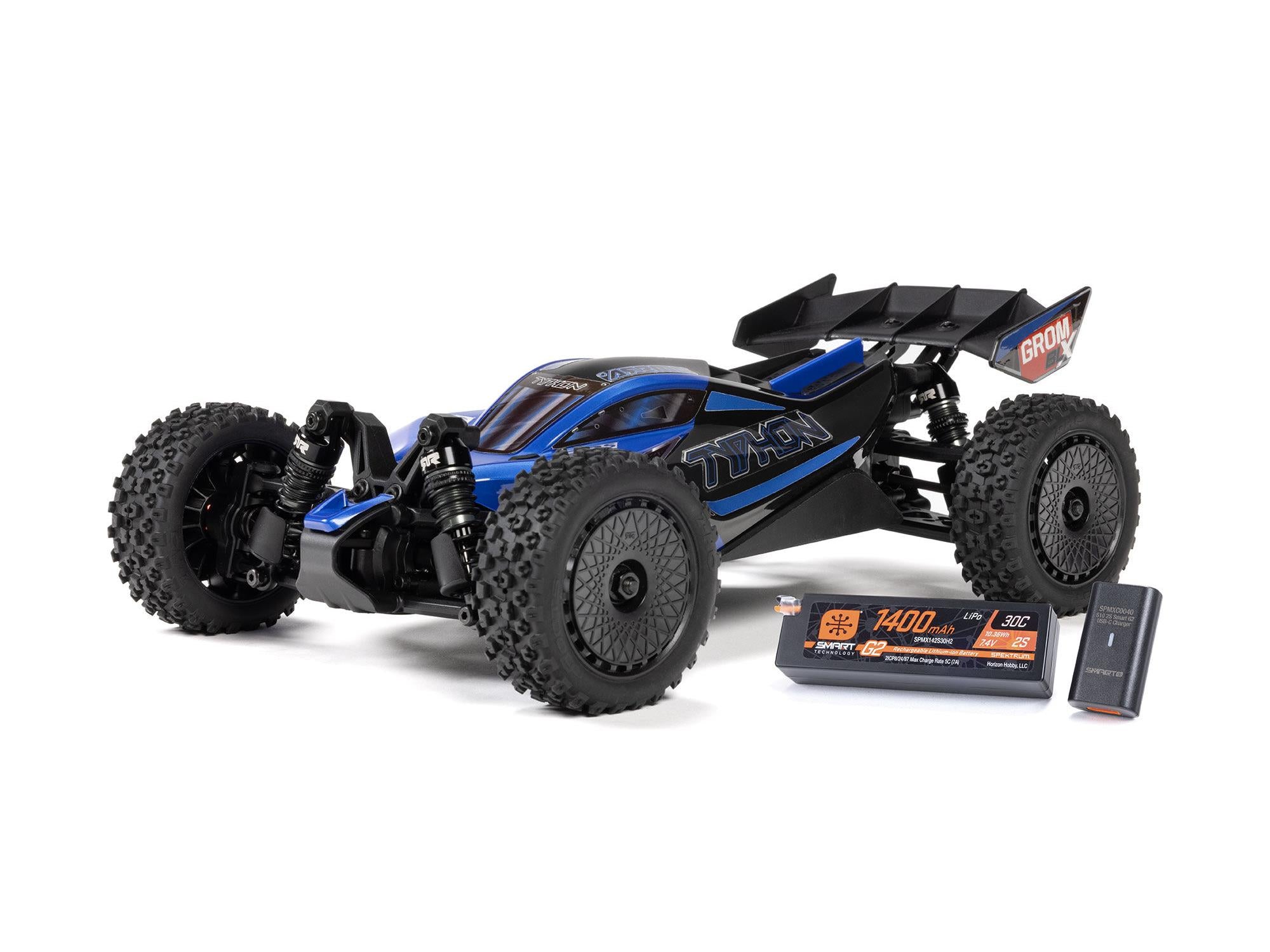 1/18 Typhon Grom 223S Blx 4X4 With Batt/Charger Blue C-ARA2306ST2 1