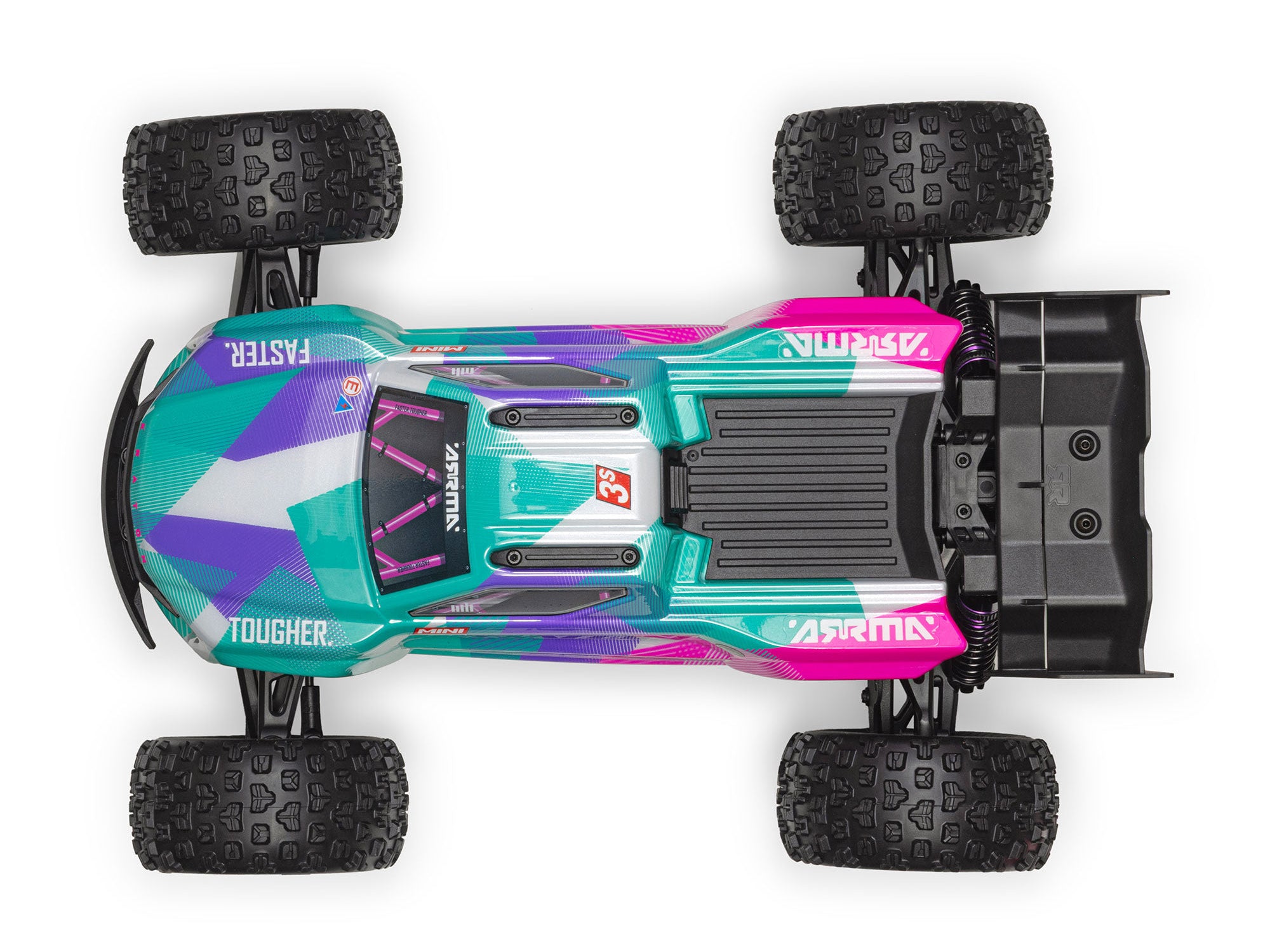 Arrma 1/16 Mini Kraton 3S Dsc 4X4 Rtr With Batt/Charg, Teal/Pink C-ARA2508ST2