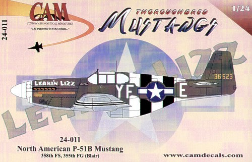 North-American P-51B Mustang (1) 36523 YF-E 358FS Charles Blair 'Leaking Lizz'