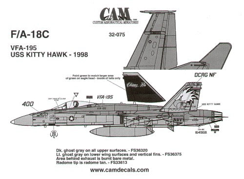 McDonnell-Douglas F/A-18C 164968 VFA-195 Dambusters NF/400 'Chippy Ho'