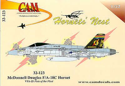 McDonnell-Douglas F/A-18C (1) 163705 NK/400 VFA-25 Fist of the Fleet black fin with coloured CAG bands. USS Independence Desert Storm