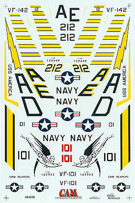 Grumman F-14A/F-14B Tomcat 162923 AD/101 VF-101 Grim Reapers, 159449 AE/212 Ghostriders VF-142 USS America
