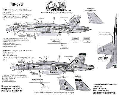McDonnell-Douglas F/A-18C (2) 163777 NF/300 CAG VFA-192 'World Famous Golden Dragons' USS Independence 1995; 163446 AB/400 CAG VFA-86 Sidewinders USS George Washington 1996