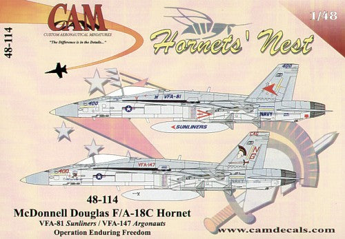 McDonnell-Douglas F/A-18C (2) 163708 NG/400 VFA-147 Argonauts CAG USS John.C.Stennis 2002; 163471 AA/400 VFA-81 Sunliners CAG USS George Washington 2002