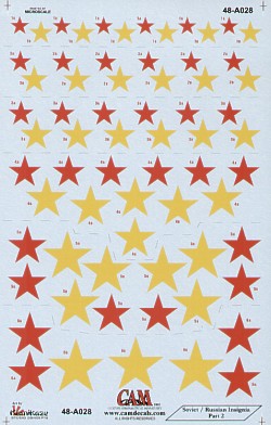Soviet Red Stars National Insignia, 7 sizes. Can be used with or without yellow outline