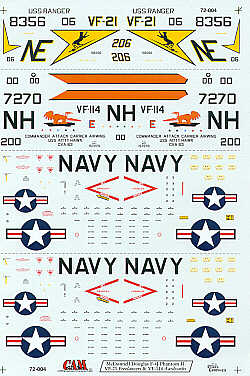 McDonnell F-4J (2) 157270 NH/00 VF-114 Aarvarks USS Kittyhawk 1974; 158356 NE/206 VF-21 Freelancers USS Ranger 1978