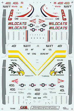 McDonnell-Douglas F/A-18C (2) 164212 AG/400 VFA-131 Wildcats USS George Washington 1997; 164968 NF/400 VFA-195 Dambusters USS Kitty Hawk Models 1998